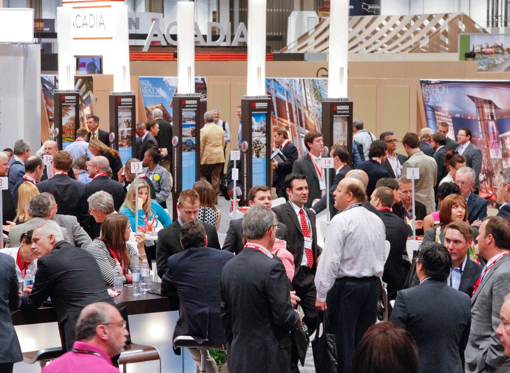 Group of people at a Las Vegas trade show convention. 