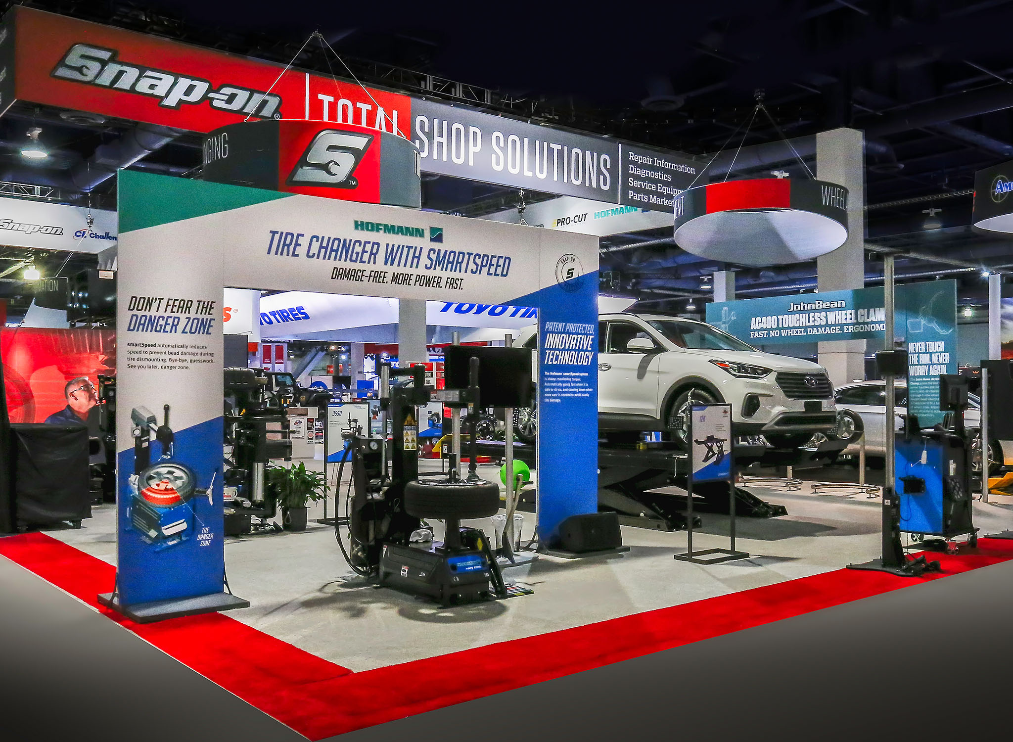 Event photograph of Snap-on trade show booth.