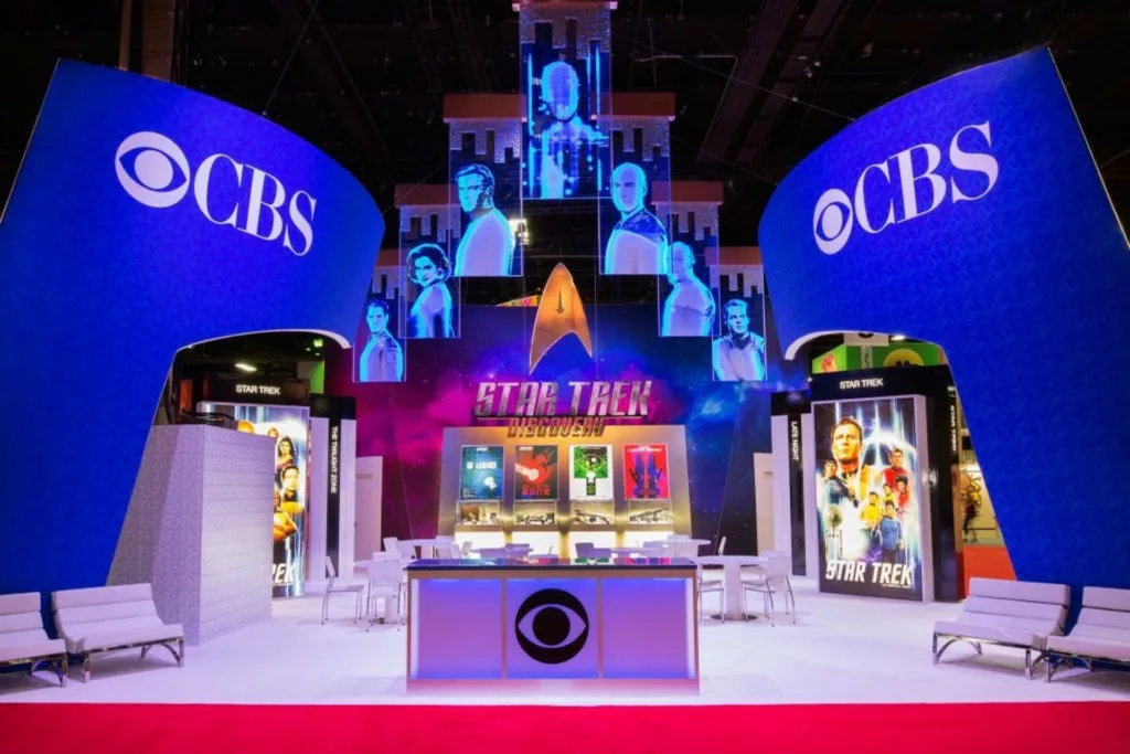 CBS trade show booth in Las Vegas.
